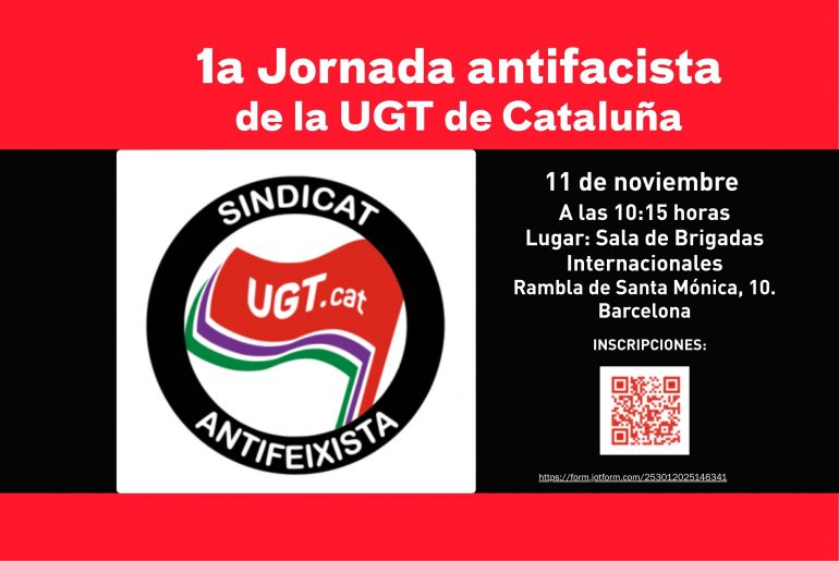 AMIC-UGT participará el 11 de noviembre en la Jornada Antifascista. Inscríbete y defiende los derechos y la democracia.