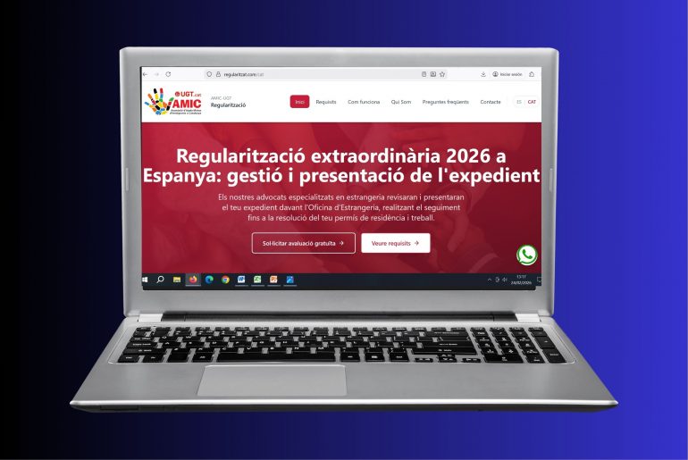 Imatge del nou portal informatiu per la regularització extraordinària a Espanya 2026